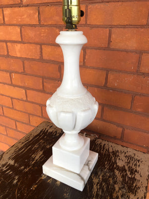Vintage Spanish Heavy Carved Marble Table Lamp