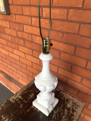 Vintage Spanish Heavy Carved Marble Table Lamp