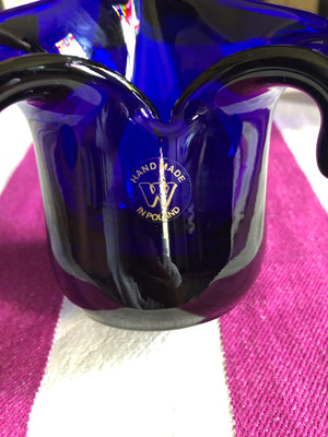 Set of 2 Blue Cobalt Polish Vases