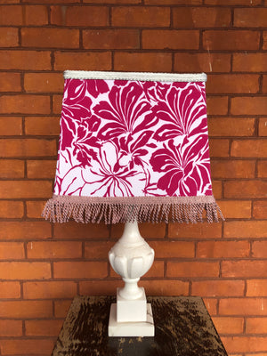 Floral Pink & White Fabric Squared Lamp Shade