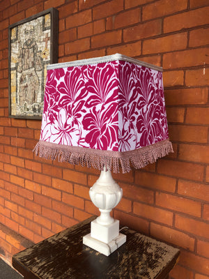 Floral Pink & White Fabric Squared Lamp Shade