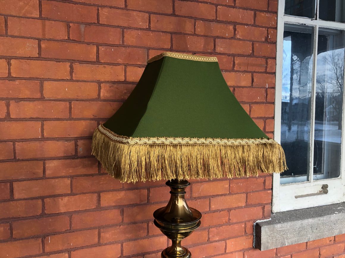 Handmade Green Fabric Tapered Square Lamp Shade