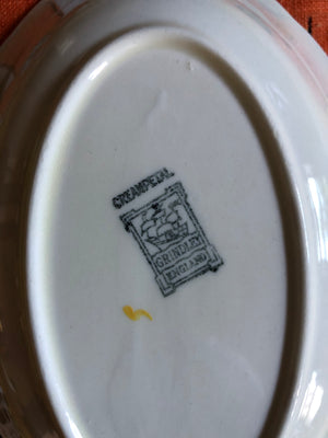 Vintage Grindley England Cream Petal Saucer and Gravy Boat Set