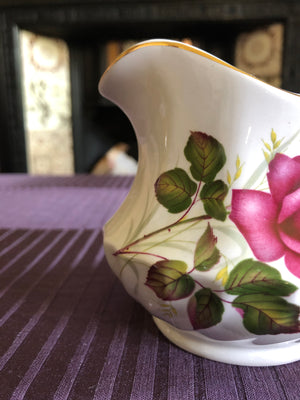 Vintage Ridgway Ironstone England Anniversary Rose Creamer and Sugar Cup
