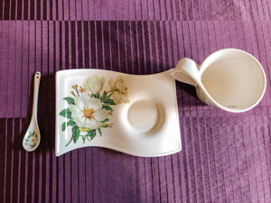 Adeline Porcellana - Italy Tea Cup, Saucer and Tea Spoon - Adeline Porcellana Fine Disegno Italiano