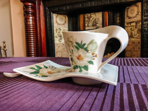 Adeline Porcellana - Italy Tea Cup, Saucer and Tea Spoon - Adeline Porcellana Fine Disegno Italiano