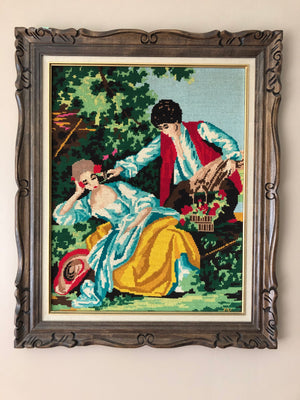 Vintage Framed Needlepoint Art