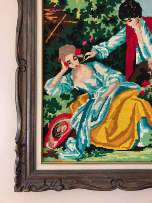 Vintage Framed Needlepoint Art