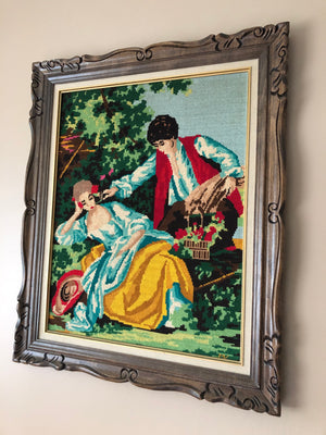 Vintage Framed Needlepoint Art