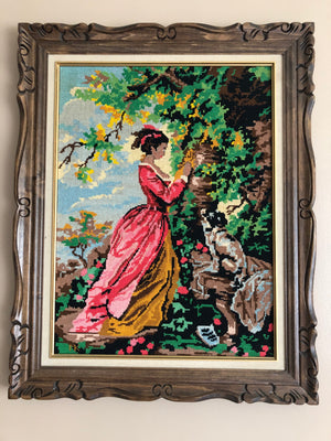 Vintage Framed Needlepoint Art