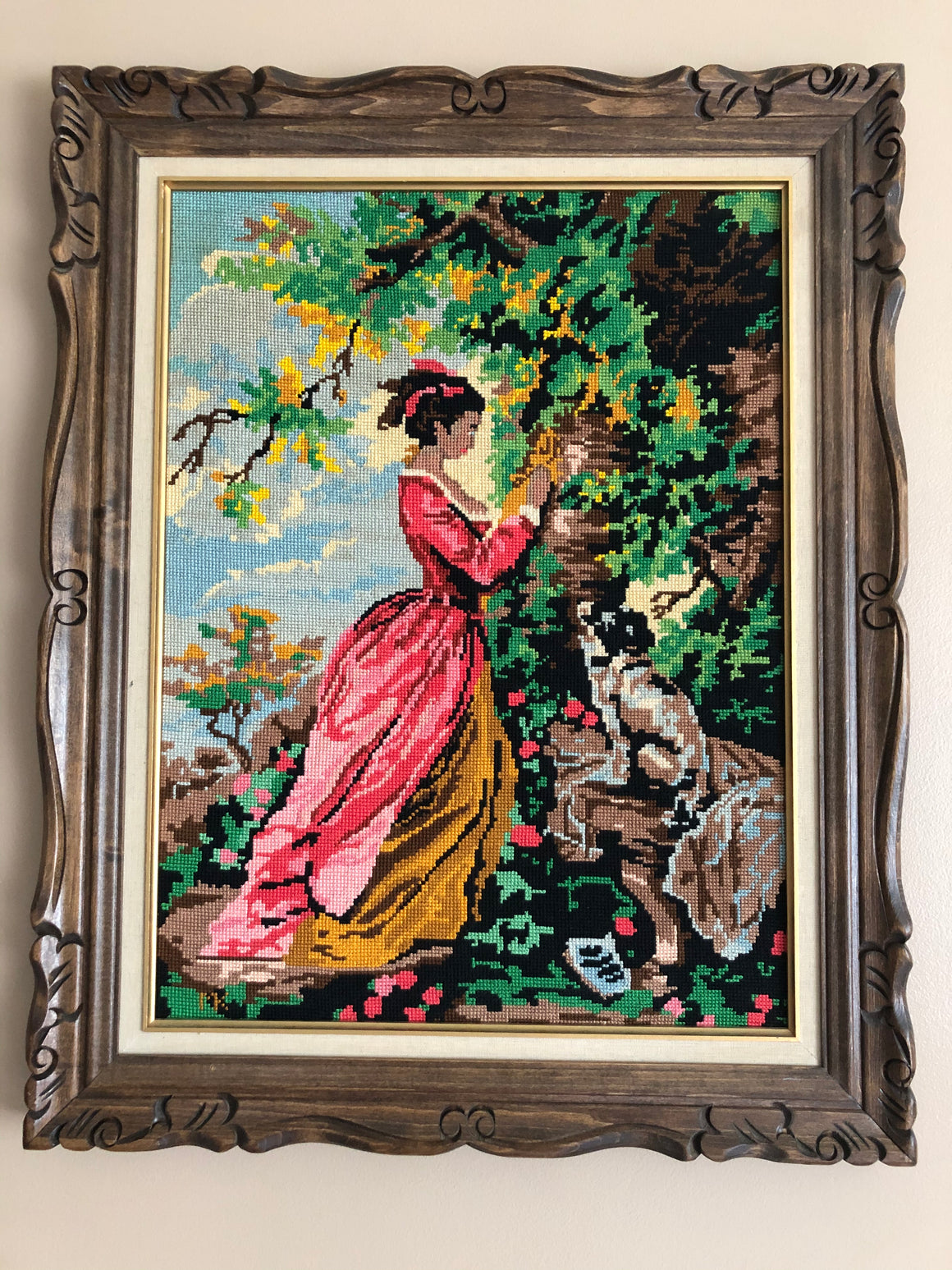 Vintage Framed Needlepoint Art