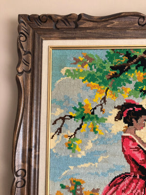 Vintage Framed Needlepoint Art