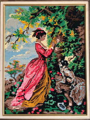 Vintage Framed Needlepoint Art