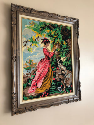 Vintage Framed Needlepoint Art