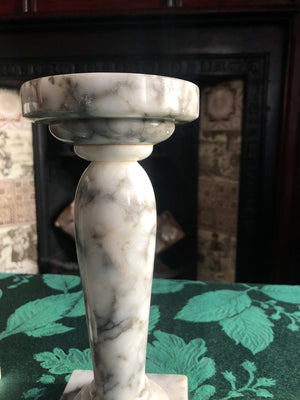 Set of 2 Marble Candlestick Holders