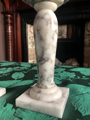 Set of 2 Marble Candlestick Holders