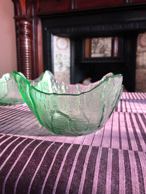 Green Pressed Glass Bowls