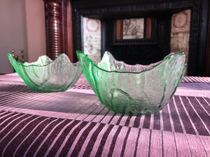 Green Pressed Glass Bowls