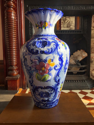 Portuguese Blue Tall Vase