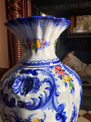 Portuguese Blue Tall Vase