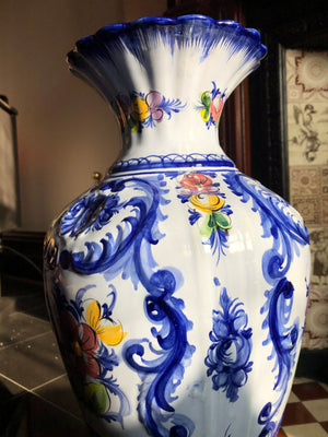 Portuguese Blue Tall Vase