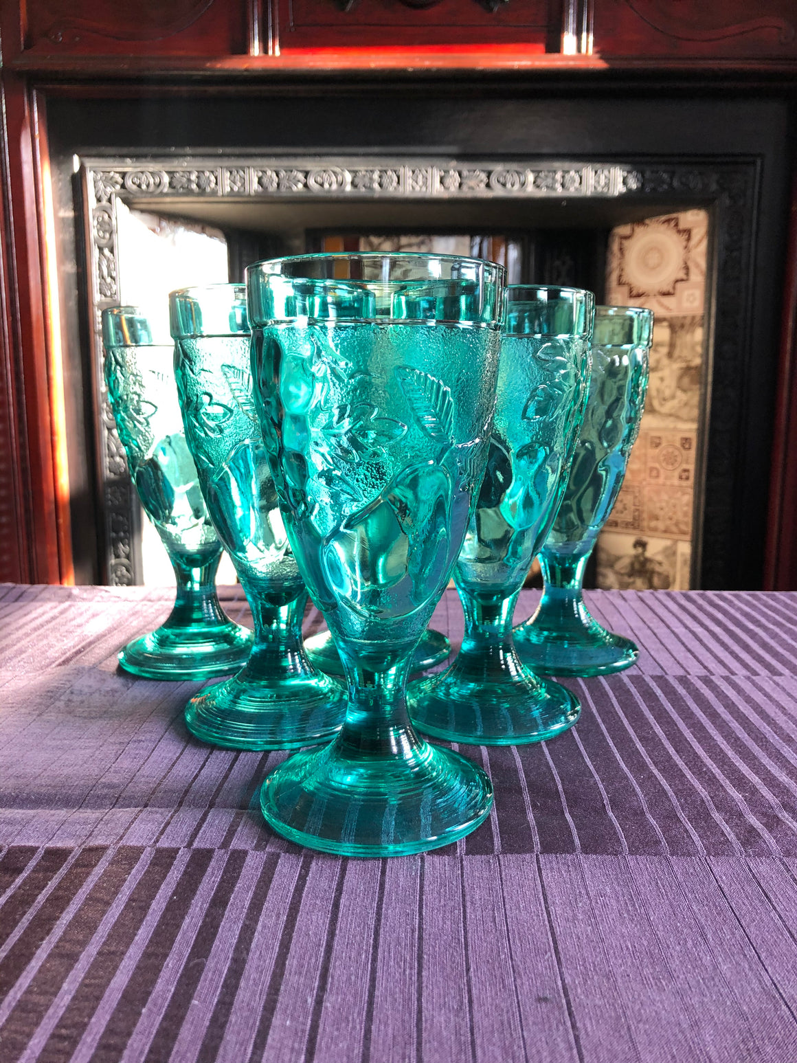 Vintage Green Mid-Century Glasses