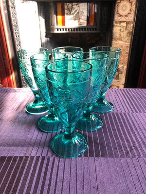 Vintage Green Mid-Century Glasses