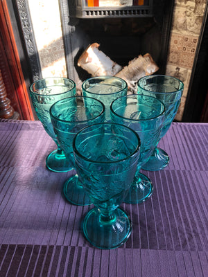 Vintage Green Mid-Century Glasses