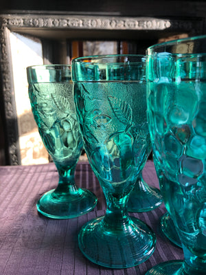 Vintage Green Mid-Century Glasses