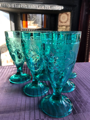 Vintage Green Mid-Century Glasses
