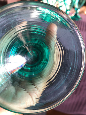 Vintage Green Mid-Century Glasses