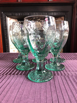 Vintage Mid-Century Wine Glasses - Set of 6 Glasses