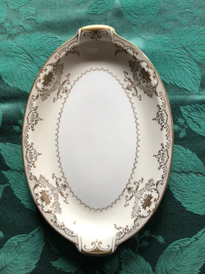 Vintage Set of 4 Meito China Gold Serving Platters and Serving Bowls