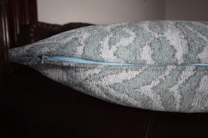 Enya - Blue Zebra Patterned Pillow Cover - 18x18 - 22x22
