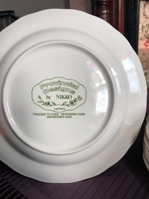 Vintage Set of 8 Plates - Provincial Designs Nikko Dauphine