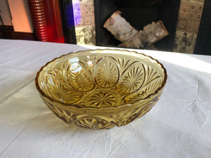 Vintage Amber Glass Fruit Bowl