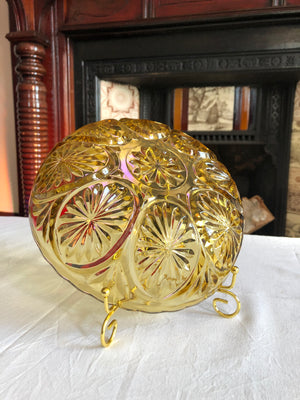 Vintage Amber Glass Fruit Bowl
