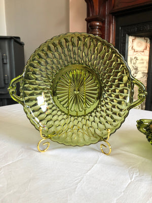 Vintage Set of 3 Indiana Green Dish