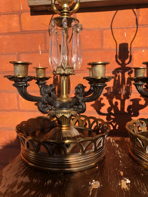 Vintage Lamps with 4 Candle Holders