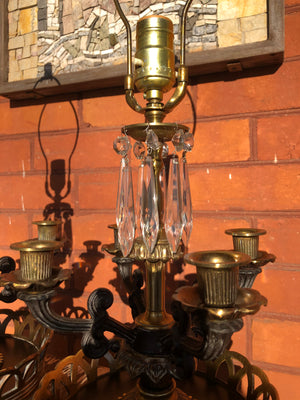 Vintage Lamps with 4 Candle Holders