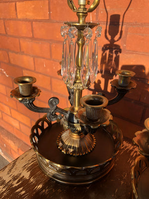Vintage Lamps with 4 Candle Holders