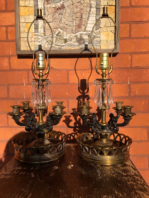 Vintage Lamps with 4 Candle Holders