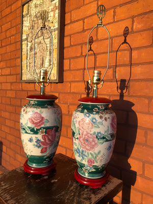 Vintage Set of 2 Chinoiserie Lamps