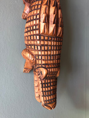 Carved Wooden Sculpture Crocodile Statue