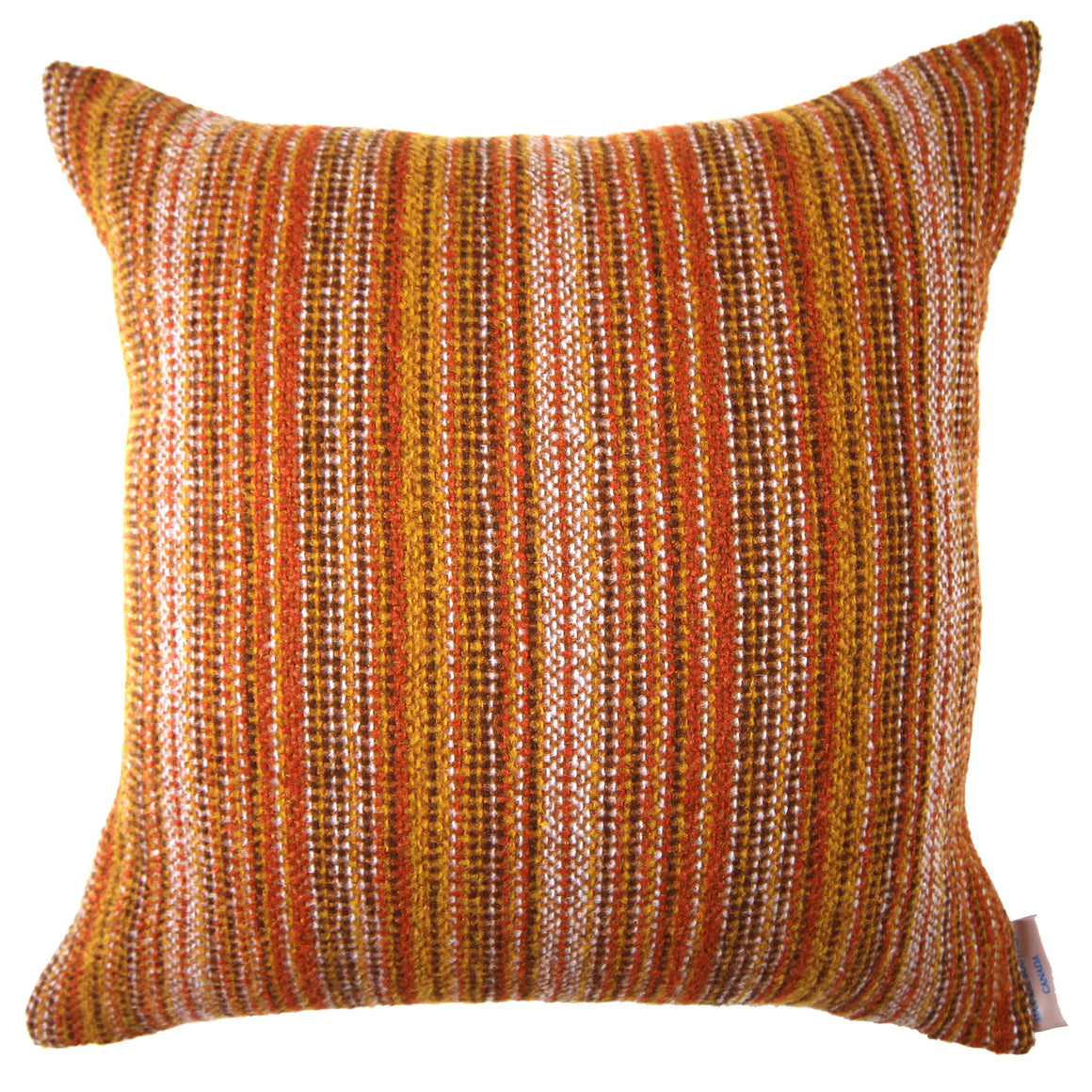 Lotte - Orange Stripped Wool Pillow Cover - 20x20 - Maa-Kal Boutique Canada