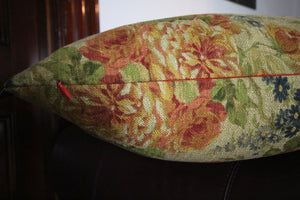 Susan - Light Brown Vintage Floral Pillow Cover - 22x22