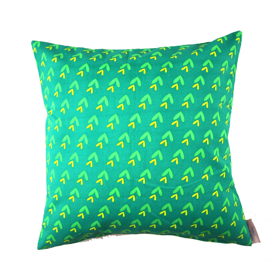 Junior - Vibrant Green with Yellow Geometric Patterns Pillow Cover - 20x20 - Maa-Kal Boutique Canada