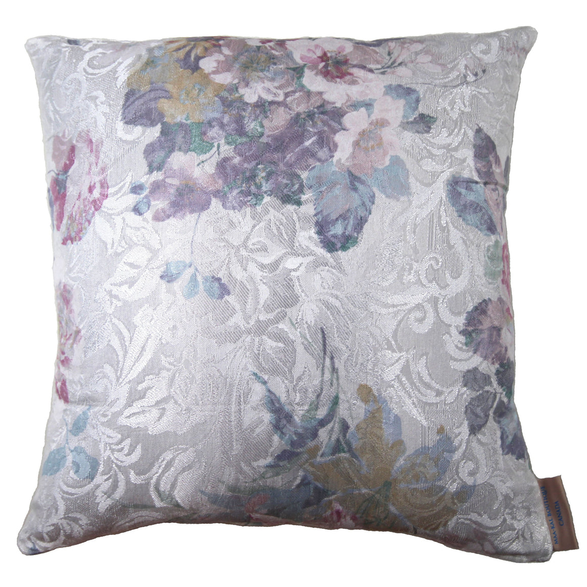 Margaret - White Floral Decorative Pillow Cover - 18x18