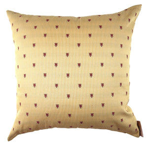 Aria - Yellow with Embroidered Red Ladybug Pillow Cover - 20x20 - Maa-Kal Boutique Canada