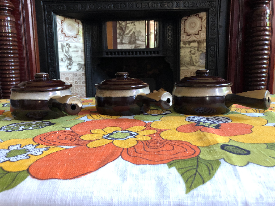 Set of 3 Ceramic French Onion Soup Bowls